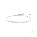 14K White Gold Chain Bolo & Diamond Design Bracelet image 0