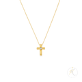14K Yellow Gold Cross in Chain with a Diamond image 0