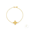 18K Yellow Gold Bracelet & Cross - adjustable image 0