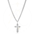 Serbian Orthodox Carved and Edged Cross Necklace