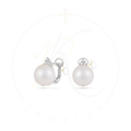18K "The Crown" Freshwater Pearl and Diamond Clip Earrings