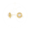 14K Gold & Freshwater Pearl Interior Stud Earrings