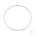 18K White Gold & Diamond Tennis Necklace - Graduated & Clasp Secured image 0