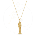 14K Gold Diamond-Cut Fish Necklace Pendant | Italian Artisan