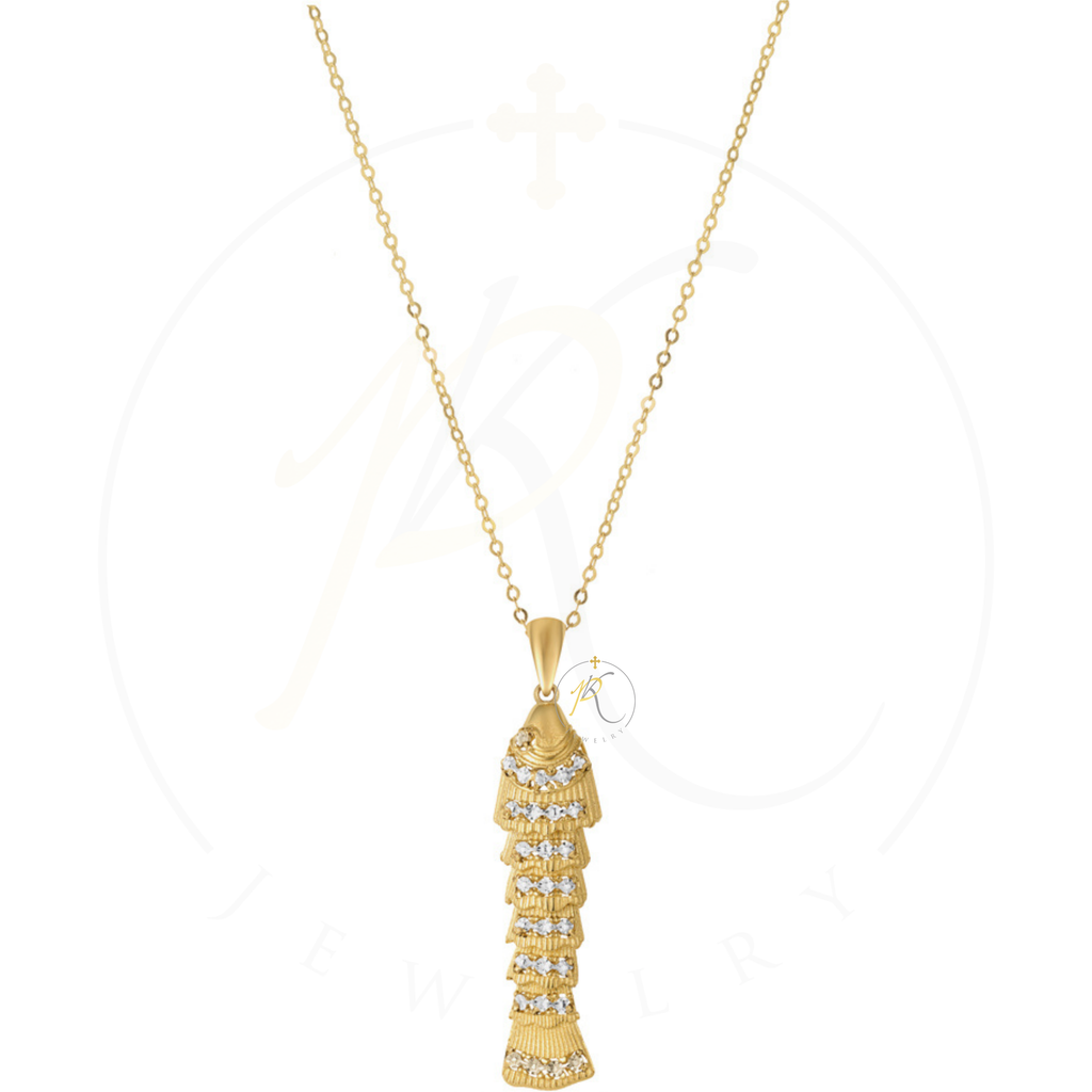 14K Gold Diamond-Cut Fish Necklace Pendant | Italian Artisan