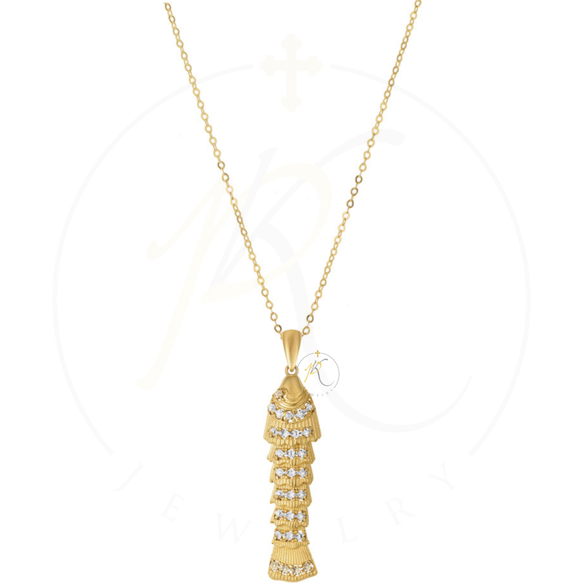 14K Gold Diamond-Cut Fish Necklace Pendant | Italian Artisan