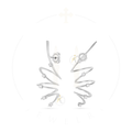 18K White Gold Diamond Sculptural Spiral Earrings