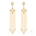 18K Yellow Gold & Diamond Earrings - Tassel & Dangle image 0