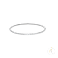 14K White Gold Bangle with Diamonds image 0