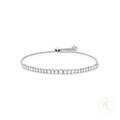 14K White Gold Semi Eternity Chain Bolo & Diamond Design Bracelet image 0