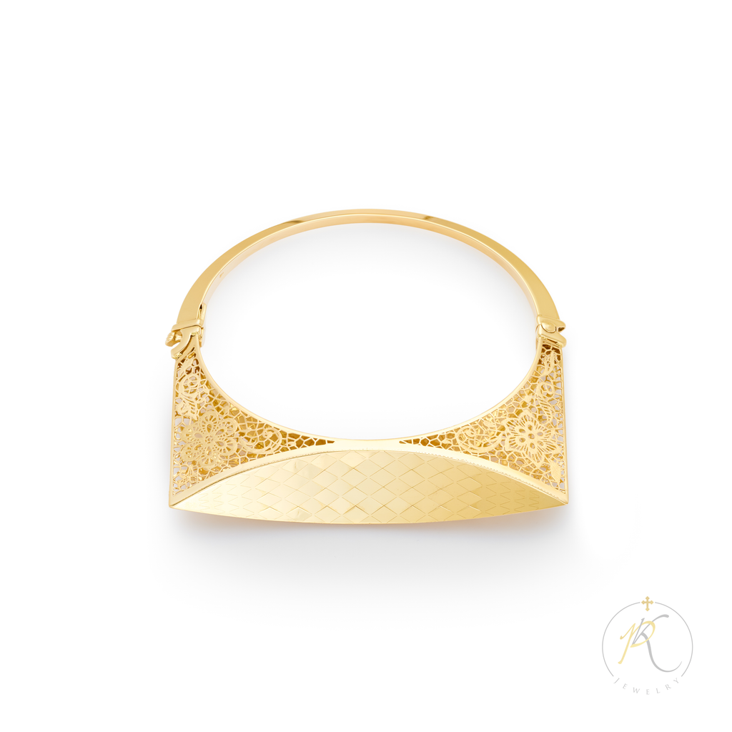 14K Italian Crochet Bangle image 0