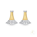 18K Earrings Yellow, White Gold & Diamonds - Italian Design image 0