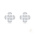 18K White Gold & Diamond Earrings - Illusion image 0
